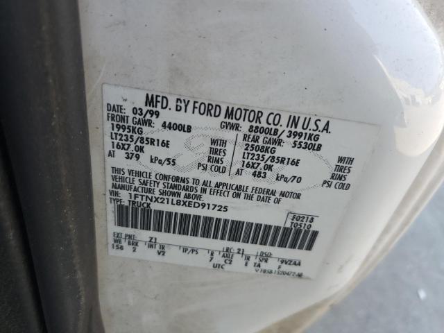 1999 Ford F250 Super Duty VIN: 1FTNX21L8XED91725 Lot: 42626854