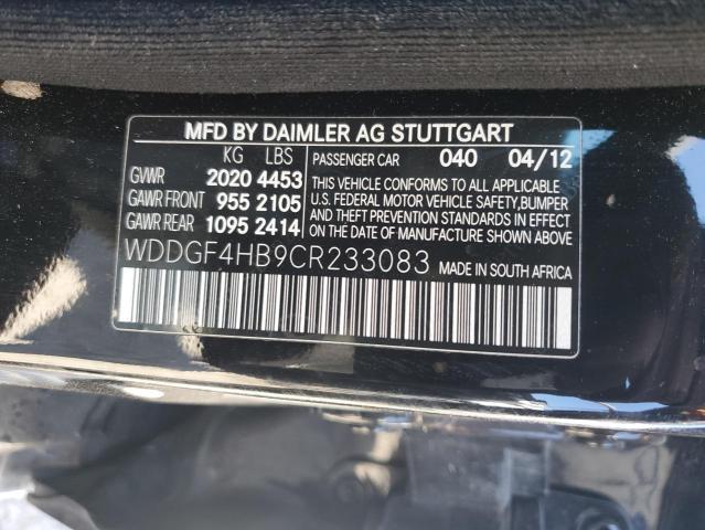 2012 Mercedes-Benz C 250 VIN: WDDGF4HB9CR233083 Lot: 42066984