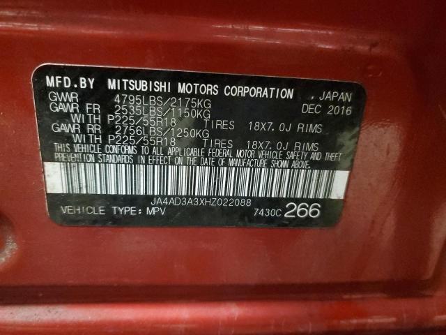 2017 MITSUBISHI OUTLANDER JA4AD3A3XHZ022088