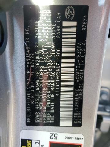 2022 TOYOTA CAMRY SE - 4T1G11AK5NU711206