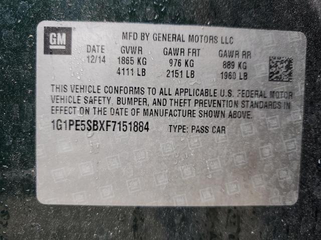 2015 CHEVROLET CRUZE 4D 1G1PE5SBXF7151884