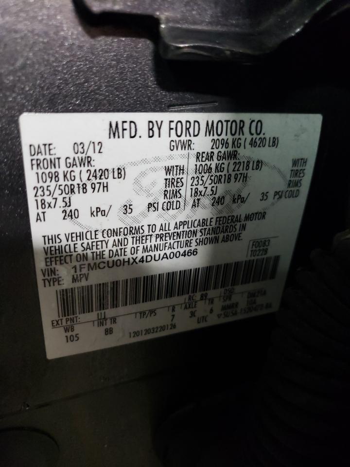 1FMCU0HX4DUA00466 2013 Ford Escape Sel