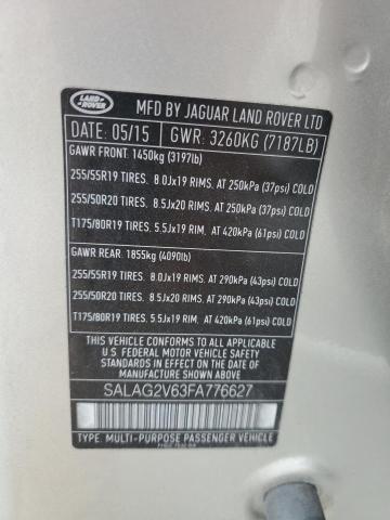 2015 LAND ROVER LR4 HSE SALAG2V63FA776627