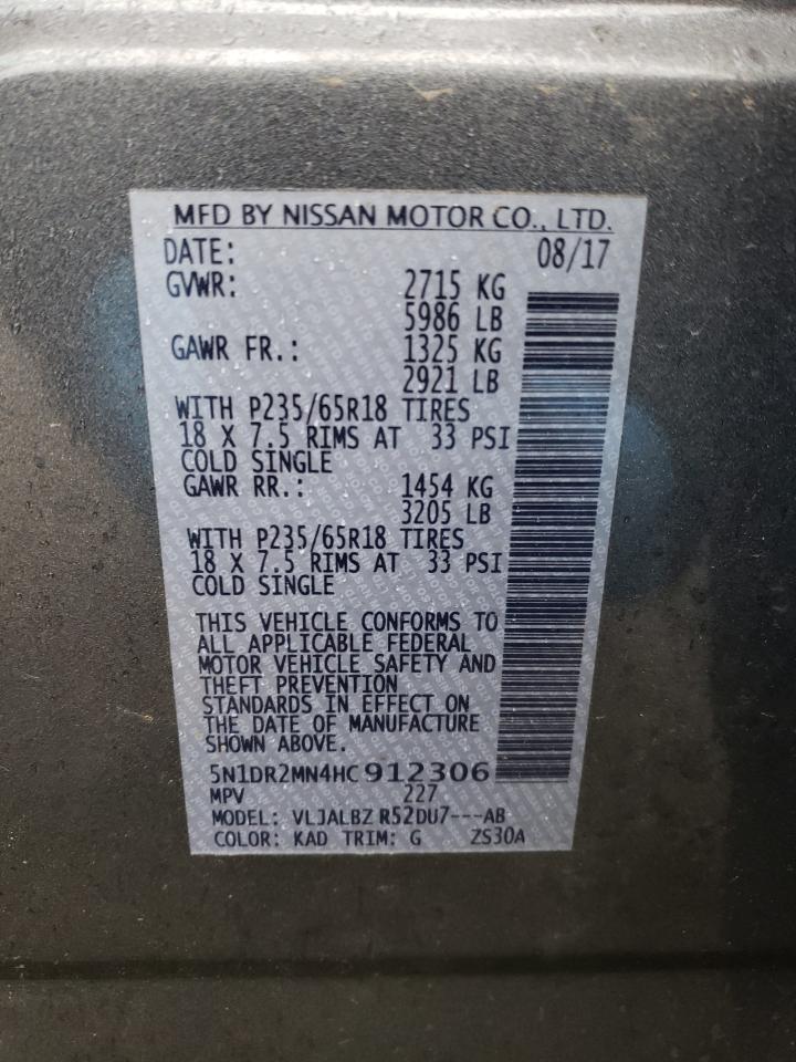 5N1DR2MN4HC912306 NISSAN PATHFINDER 2017