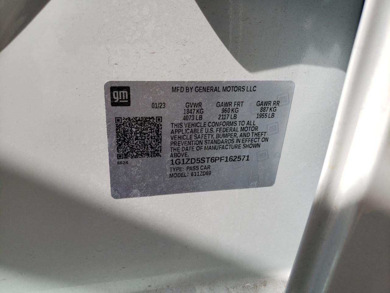 1G1ZD5ST6PF162571 CHEVROLET MALIBU 2023