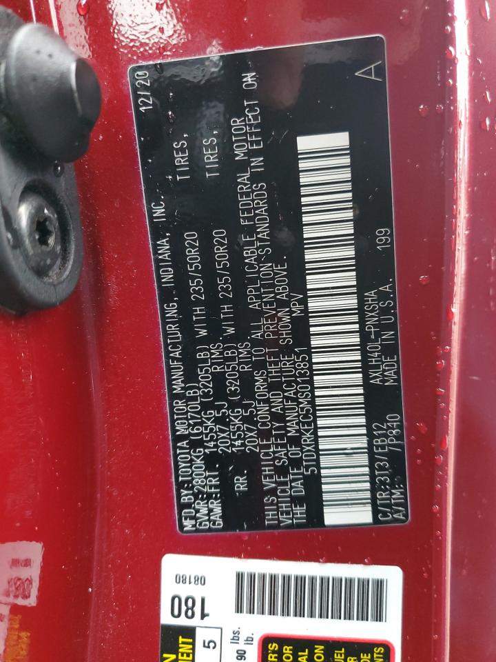 5TDXRKEC5MS013851 TOYOTA SIENNA 2021