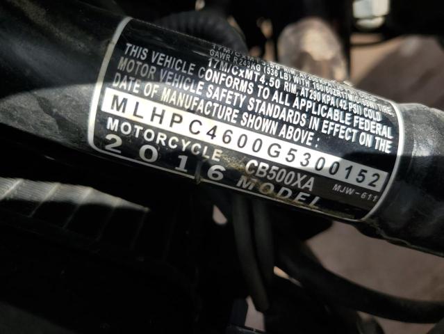2016 HONDA CB500 XA - MLHPC4600G5300152