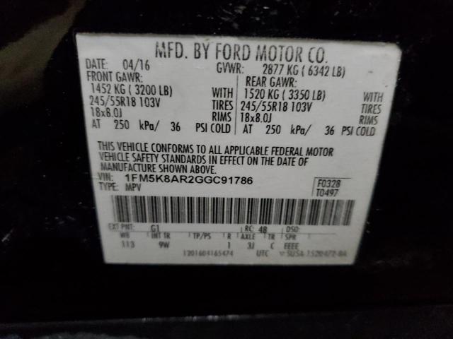 2016 FORD EXPLORER P 1FM5K8AR2GGC91786