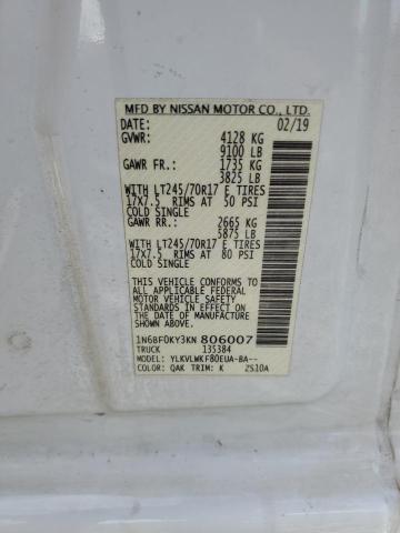 2019 NISSAN NV 2500 S 1N6BF0KY3KN806007