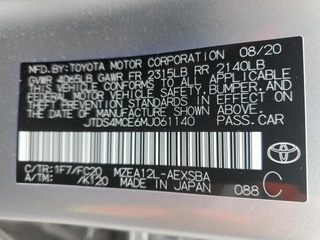 2021 TOYOTA COROLLA SE - JTDS4MCE6MJ061140