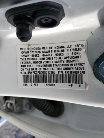 2016 HONDA CIVIC LX 19XFC2F50GE017365