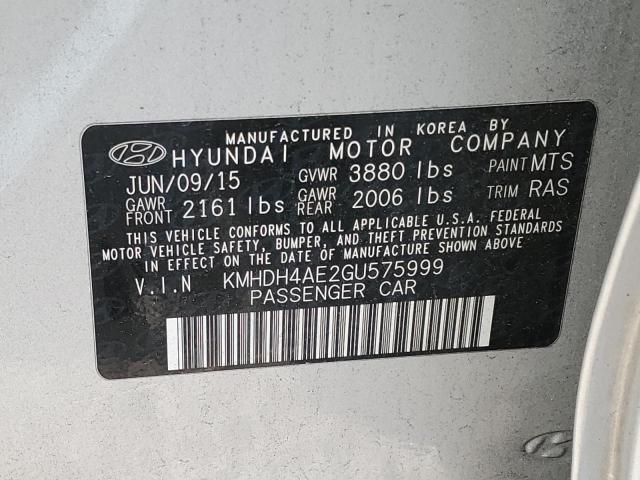 VIN KMHDH4AE2GU575999 2016 Hyundai Elantra, SE no.13