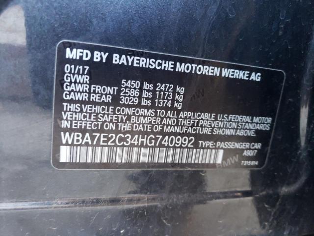 VIN WBA7E2C34HG740992 2017 BMW 7 Series, 740 I no.12