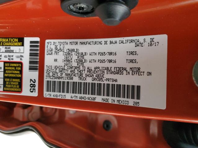 2017 TOYOTA TACOMA DOU 3TMCZ5AN0HM119380