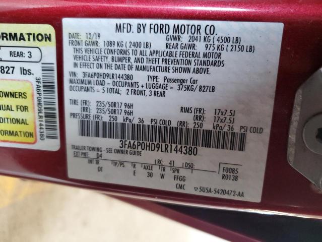 3FA6P0HD9LR144380 Ford Fusion SE 12