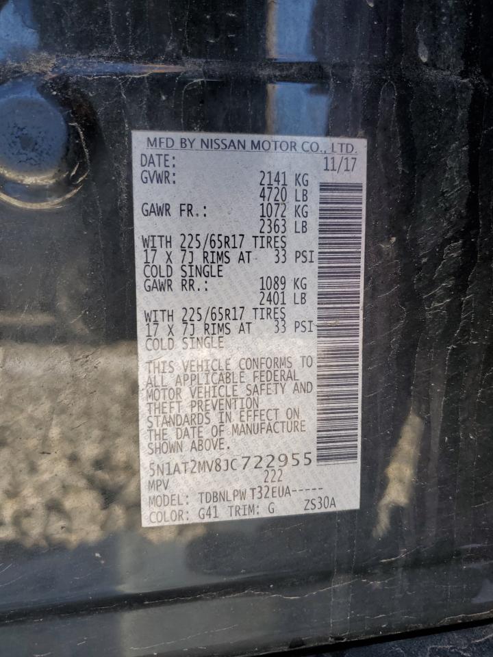 5N1AT2MV8JC722955 NISSAN ROGUE 2018