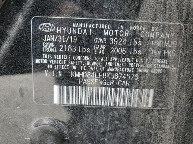 2019 Hyundai Elantra Sel/Value/Limited VIN: KMHD84LF8KU874573 Lot: 43184213
