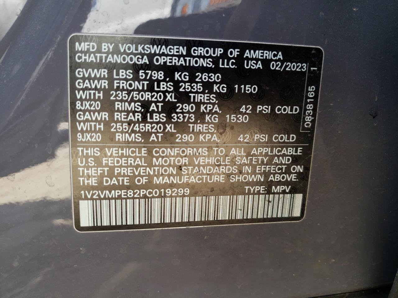 1V2VMPE82PC019299 VOLKSWAGEN ID.4 PRO S 2023