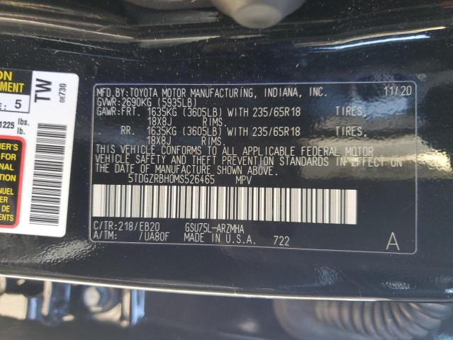 VIN 5TDGZRBH0MS526465 2021 Toyota Highlander, Xle no.13