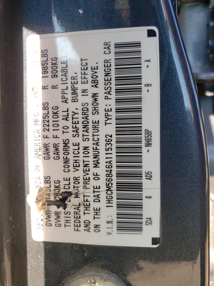 1HGCM56846A115362 2006 Honda Accord Ex