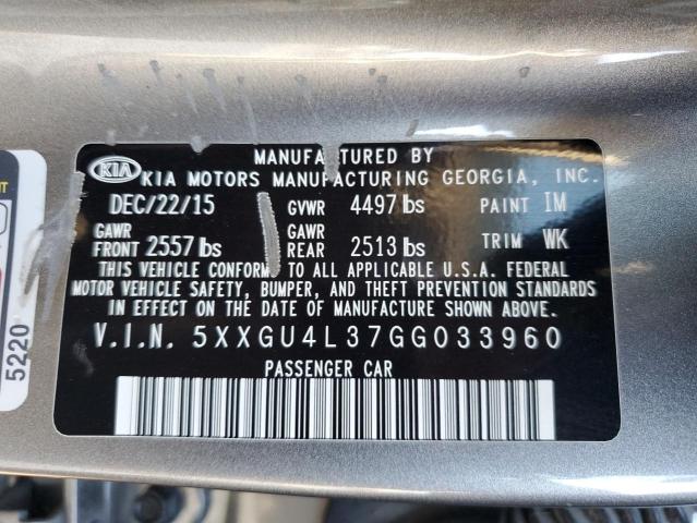 2016 KIA OPTIMA EX 5XXGU4L37GG033960