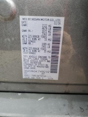 2017 NISSAN ROGUE SV 5N1AT2MV1HC749232