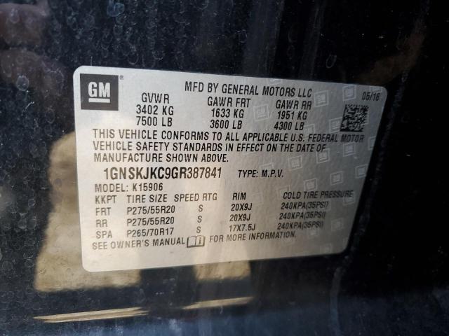 2016 CHEVROLET SUBURBAN K 1GNSKJKC9GR387841