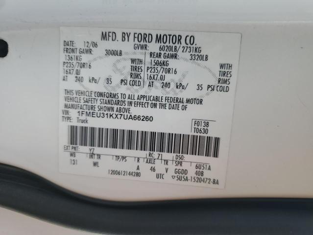 2007 Ford Explorer Sport Trac Xlt VIN: 1FMEU31KX7UA66260 Lot: 44944444