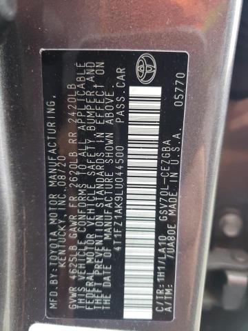 2020 TOYOTA CAMRY XLE 4T1FZ1AK9LU044500