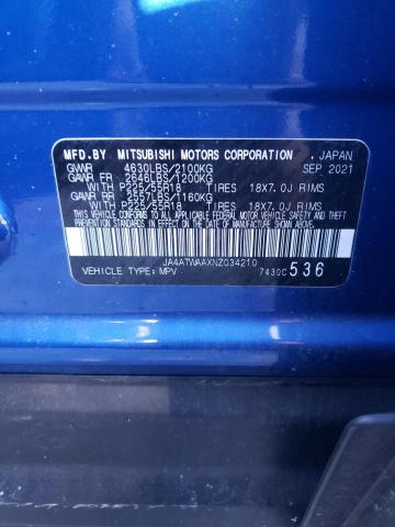 2022 MITSUBISHI ECLIPSE CR JA4ATWAAXNZ034210