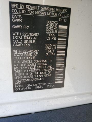 2019 NISSAN ROGUE S/SV KNMAT2MT0KP507471