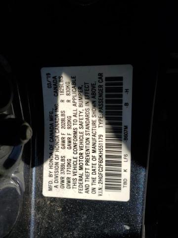 2019 HONDA CIVIC LX 2HGFC2F60KH551179