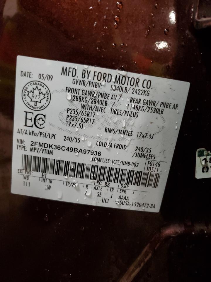 2FMDK36C49BA97936 2009 Ford Edge Se