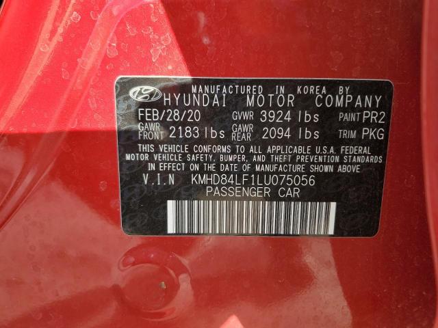 2020 HYUNDAI ELANTRA SE KMHD84LF1LU075056