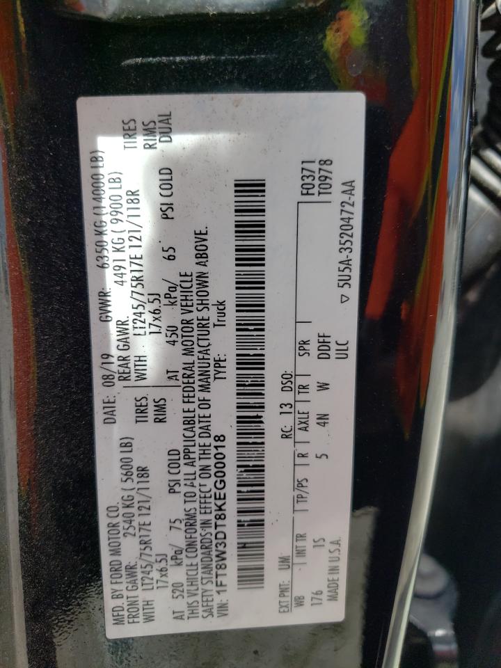 1FT8W3DT8KEG00018 FORD F350 2019
