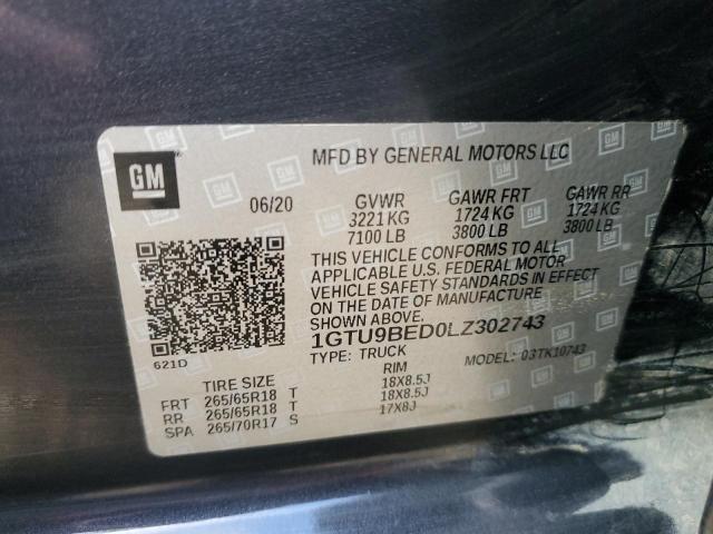 2020 GMC SIERRA K15 1GTU9BED0LZ302743