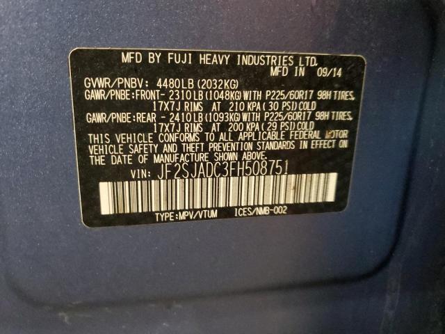 2015 SUBARU FORESTER 2 - JF2SJADC3FH508751