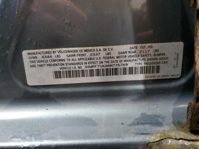 2006 Volkswagen Jetta 2.5 VIN: 3VWRF71K06M775769 Lot: 43442404