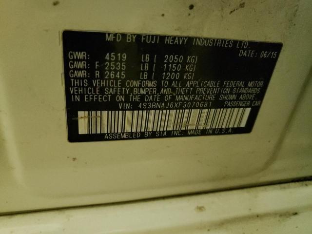 2015 SUBARU LEGACY 2.5 4S3BNAJ6XF3070681