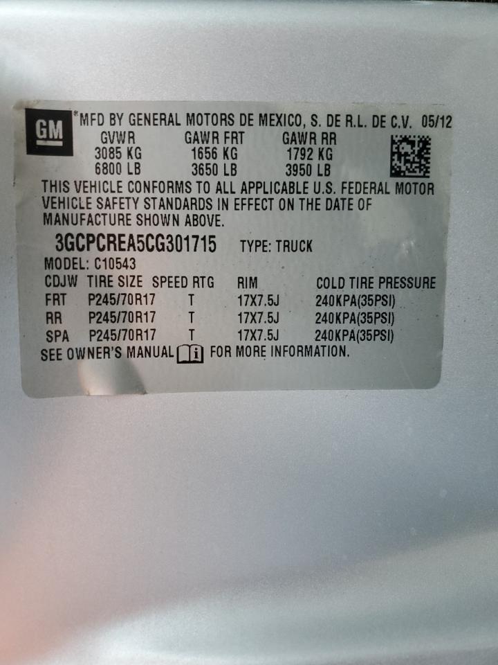 3GCPCREA5CG301715 2012 Chevrolet Silverado C1500 Ls