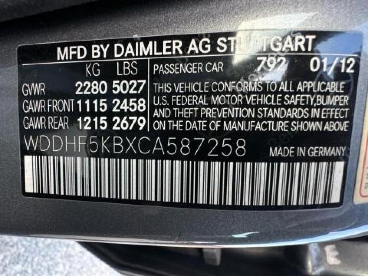 wddhf5kbxca587258 WDDHF5KBXCA587258 2012 Mercedes-Benz E 350