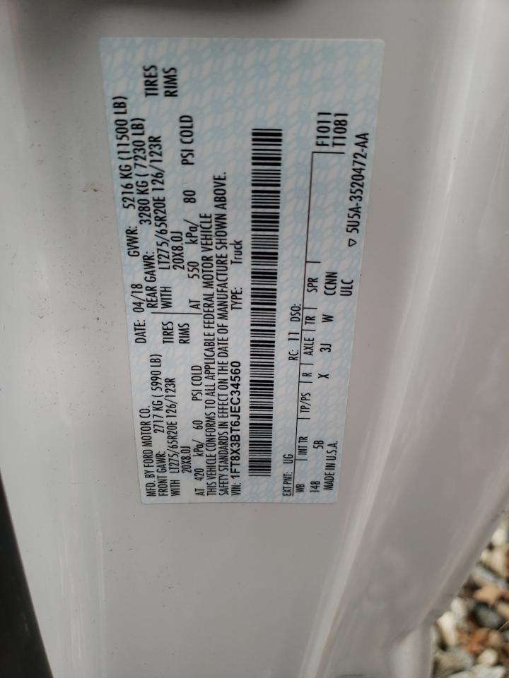 1FT8X3BT6JEC34560 FORD F350 2018