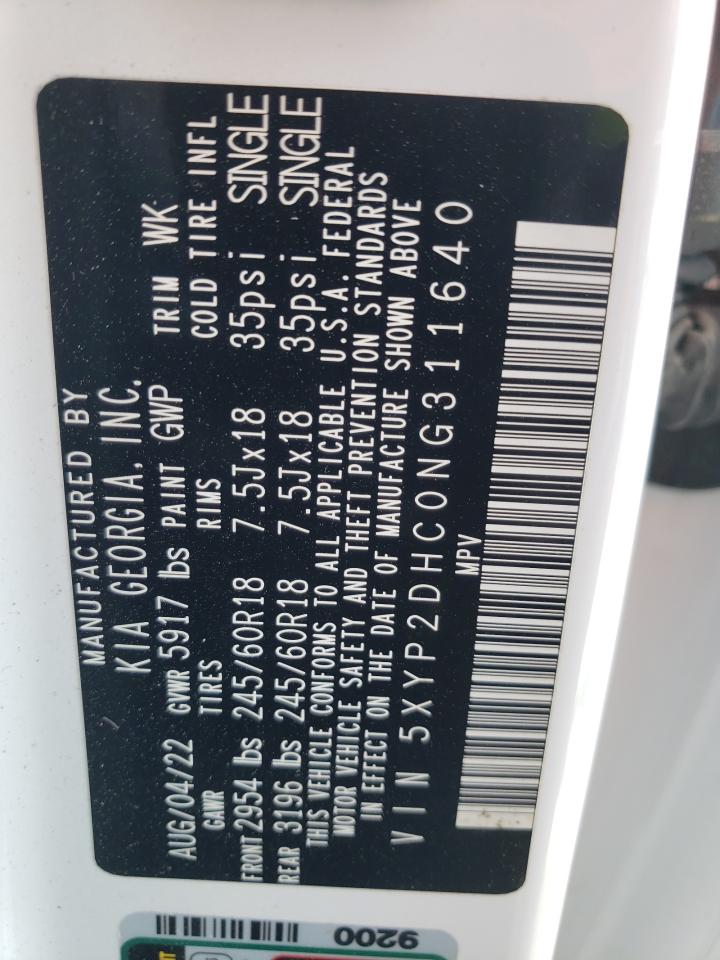 5XYP2DHC0NG311640 2022 Kia Telluride Lx 5XYP2DHC0NG311640 2022 Kia Telluride Lx