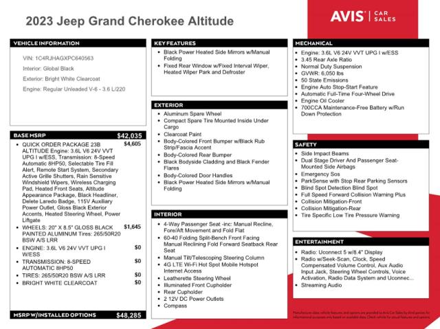 2023 JEEP GRAND CHER - 1C4RJHAGXPC640563
