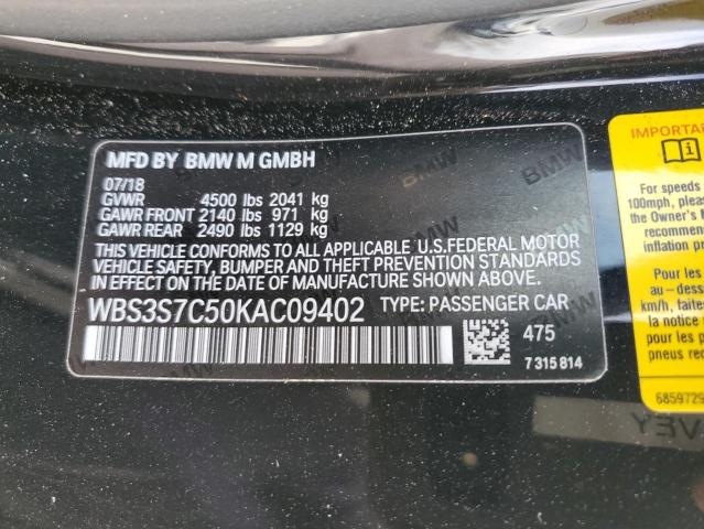  BMW M4 2019 Чорний