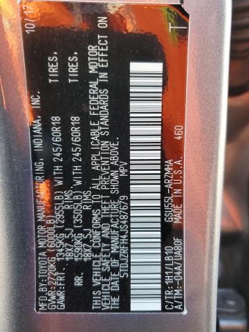 2018 TOYOTA HIGHLANDER 5TDJZRFH4JS487679