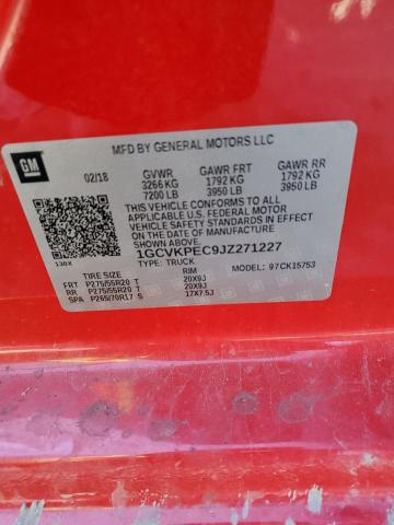 2018 CHEVROLET SILVERADO 1GCVKPEC9JZ271227