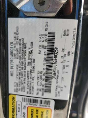 2016 FORD FUSION S H 3FA6P0UU1GR403259