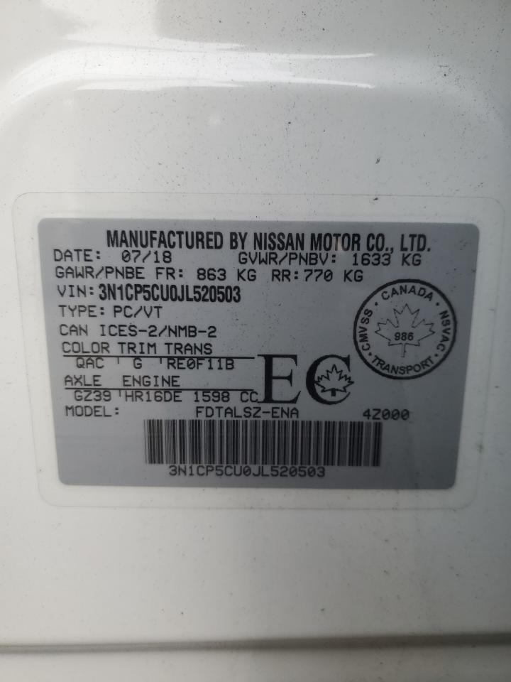 3N1CP5CU0JL520503 NISSAN KICKS 2018