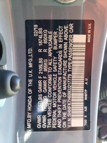 2019 HONDA CIVIC EX SHHFK7H69KU217779